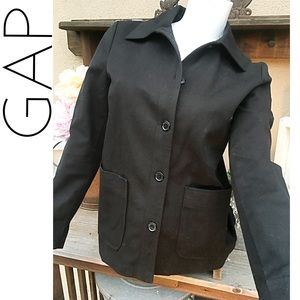 CLASSIC Detailed Collared Button Up Car Coat Black